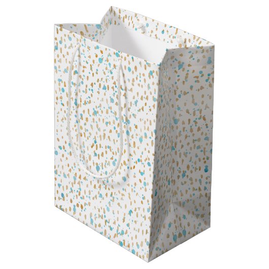 Sac Cadeau Moyen Points Ocean Blue Gold (Dos Angle)