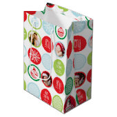 Sac Cadeau Moyen Points photos de Noël personnalisés (Devant Angle)