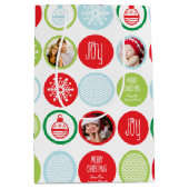 Sac Cadeau Moyen Points photos de Noël personnalisés (Devant)