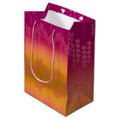 Sac Cadeau Moyen Points rose orange funky Ombre (Devant Angle)