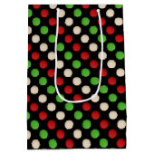 Sac Cadeau Moyen Points Rouges Verts Blancs (Dos)