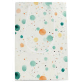 Sac Cadeau Moyen POINTS Tangerins Turquoise (Devant)