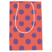 Sac Cadeau Moyen Points violets et corail vivants (Devant)