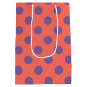 Sac Cadeau Moyen Points violets et corail vivants (Dos)