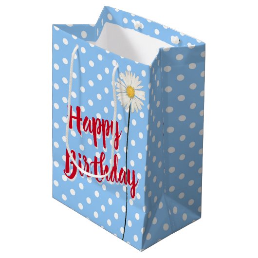 Sac Cadeau Moyen Pois (Devant Angle)