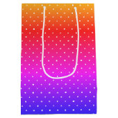 Sac Cadeau Moyen Pois Arc-en-ciel avec ballons d'anniversaire (Dos)