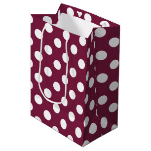 Sac Cadeau Moyen Pois blancs en Bourgogne