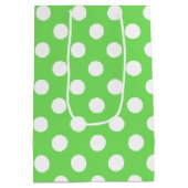 Sac Cadeau Moyen Pois blancs sur vert pomme (Dos)