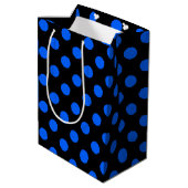 Sac Cadeau Moyen Pois bleu et noir (Dos Angle)