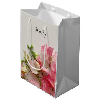 Sac Cadeau Moyen Pois doux rose frais