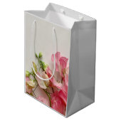 Sac Cadeau Moyen Pois doux rose frais (Dos Angle)