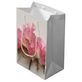 Sac Cadeau Moyen Pois doux roses gros (Devant Angle)