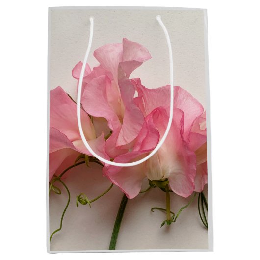 Sac Cadeau Moyen Pois doux roses gros (Devant)