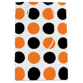 Sac Cadeau Moyen Pois noir et orange (Devant)