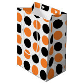 Sac Cadeau Moyen Pois noir et orange (Dos Angle)