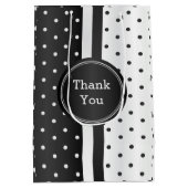 Sac Cadeau Moyen Pois noirs et blancs - Merci (Dos)