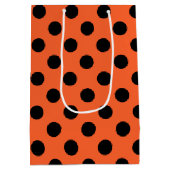 Sac Cadeau Moyen Pois noirs sur orange (Dos)