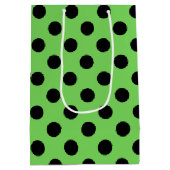 Sac Cadeau Moyen Pois noirs sur vert citron (Dos)