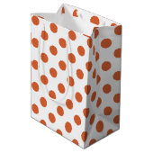 Sac Cadeau Moyen Pois orange brûlés (Dos Angle)