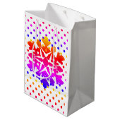 Sac Cadeau Moyen Pois roses, orange, violet, flocon bleu (Dos Angle)