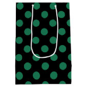 Sac Cadeau Moyen Pois vert et noir (Dos)