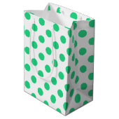 Sac Cadeau Moyen Pois verts et blancs (Dos Angle)