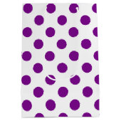 Sac Cadeau Moyen Pois violets et blancs (Dos)