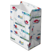 Sac Cadeau Moyen Poisson Fun Coloré Dans L'Eau (Devant Angle)