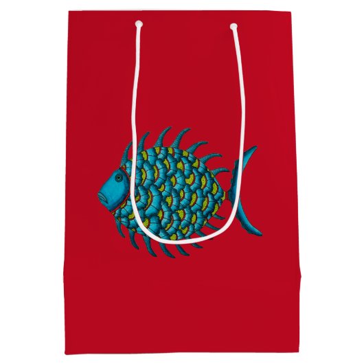 Sac Cadeau Moyen Poisson roux fantaisie (Dos)