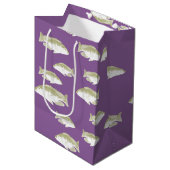 Sac Cadeau Moyen Poisson sur violet (Devant Angle)