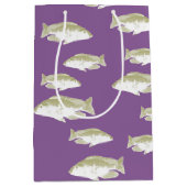 Sac Cadeau Moyen Poisson sur violet (Devant)
