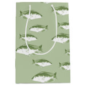 Sac Cadeau Moyen Poisson vert olive (Devant)