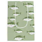 Sac Cadeau Moyen Poisson vert olive (Dos)