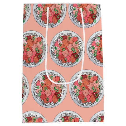 Sac Cadeau Moyen Poké Hawaïen Nourriture Poisson cru Poisson Ahi Th (Dos)