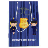 Sac Cadeau Moyen Police thème Anniversaire Fête Merci invité (Devant)