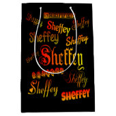 Sac Cadeau Moyen Polices Sheffey - orange, rouge et jaune (Devant)