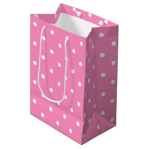 Sac Cadeau Moyen Polka Blanc Chaud Dotée Motif Pour Sa Tendance