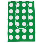 Sac Cadeau Moyen Polka blanche verte point mignonne fille (Dos)