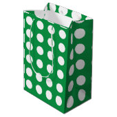 Sac Cadeau Moyen Polka blanche verte point mignonne fille (Dos Angle)