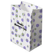 Sac Cadeau Moyen Polka vert violet point moderne (Dos Angle)