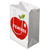 Sac Cadeau Moyen Pomme des enseignants (Devant Angle)
