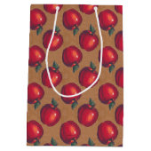 Sac Cadeau Moyen Pommes rouges sur le papier Brown (Dos)