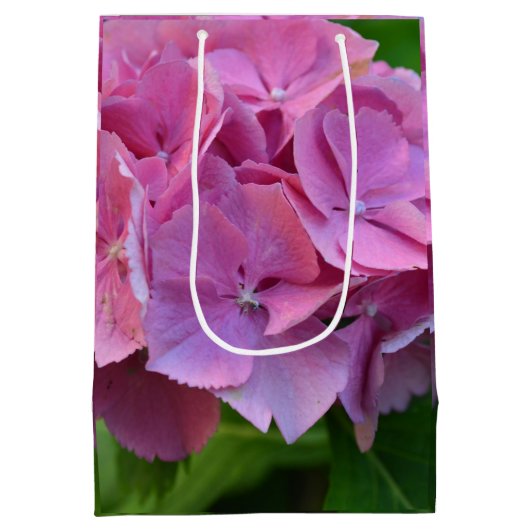 Sac Cadeau Moyen Pompée rose Hydrangea Hortensia Fleur (Dos)