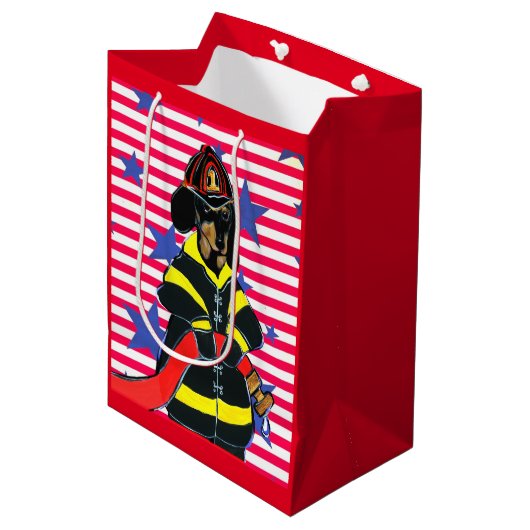 Sac Cadeau Moyen POMPIERS TECkel  (Devant Angle)