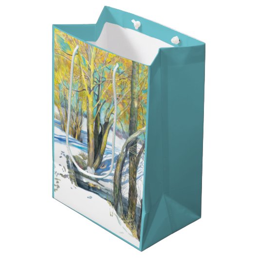 Sac Cadeau Moyen pont en hiver (Devant Angle)