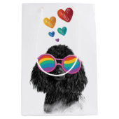 Sac Cadeau Moyen Poodle Dog with Hearts Saint-Valentin (Devant)