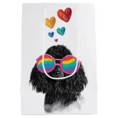 Sac Cadeau Moyen Poodle Dog with Hearts Saint-Valentin (Dos)