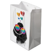 Sac Cadeau Moyen Poodle Dog with Hearts Saint-Valentin (Dos Angle)