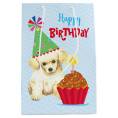 Sac Cadeau Moyen Poodle Jeu de Cupcake (Devant)
