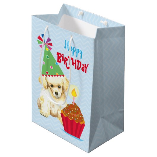 Sac Cadeau Moyen Poodle Jeu de Cupcake (Devant Angle)
